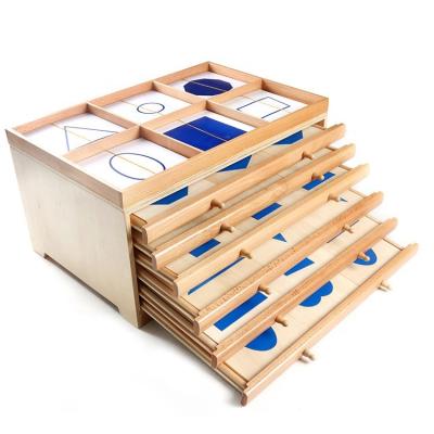 China Environmental School Early Kindergarten Geometric Teaching Peg Wooden Cabinet Sets Toy Montessori Educational Toys for sale