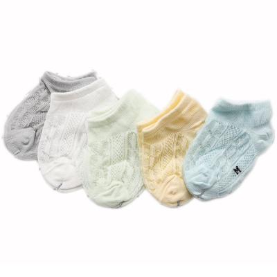 China New Breathable Baby Socks 5pcs Spring And Summer Mesh Thin Cotton Breathable Baby To Prevent Mosquitoes Lace Hollow Children's Socks for sale