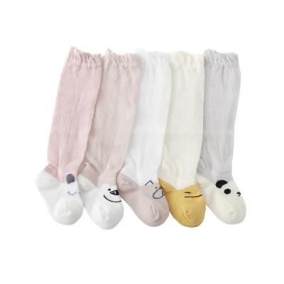 China Breathable Thin Boneless Prevention Mosquito Mesh Cotton Summer Cartoon Baby Knee Socks Baby Stereoscopic Socks For Baby 0-1-3 Years for sale