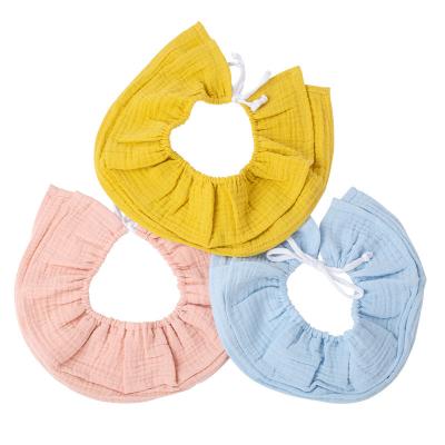 China 2021 New All-Cotton Cotton Folding Baby Gauze Bibs Circular Bibs for sale