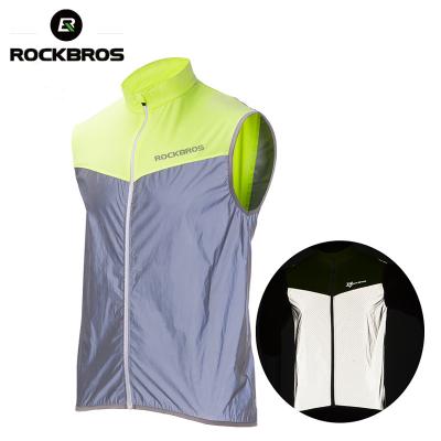 China ROCKBROS Cycling Vest Cycling Safety Vest Men Tank Top Breathable Night Running Sleeveless Outdoor Reflective Vest Walking Coat for sale