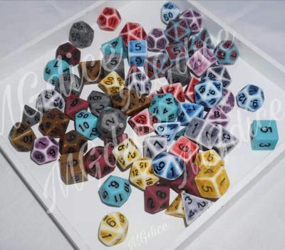 China Mixed Color Set Polyhedral Dies Set 7 Dies Antique Color For Role Playing Game Size 16mm for sale