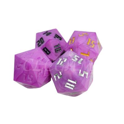 China Square Handmade Pearl Titan Dice 54MM Big Dies With Cutting Edge For DND Dungeons And Dragons RPG Dies D20 Acrylic Ink Customizable Color for sale