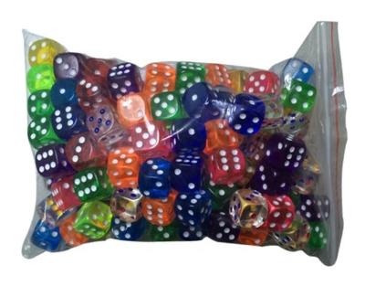 China Eco - Friendly In Round Corner Stock Colored Transparent Dice Set Plastic Dies for sale