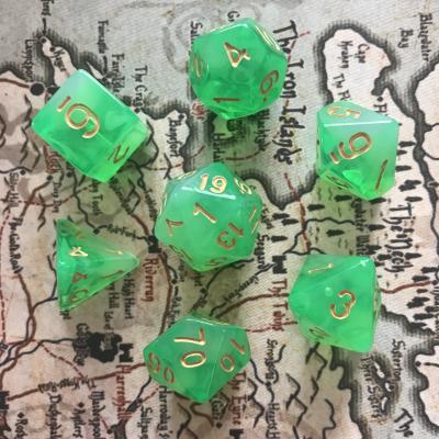 China Polyhedral Dies Set 7pcs Polyhedral Dies Two Tone Transparent Role Playing Game Dice Set Dungeons And Dragons Dies for sale