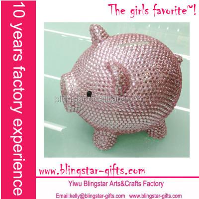 China We can OEM. Wholesale Hot Selling Crystal Rhinestone Beaded Diamond Piggy Bank, Piggy Bank for sale