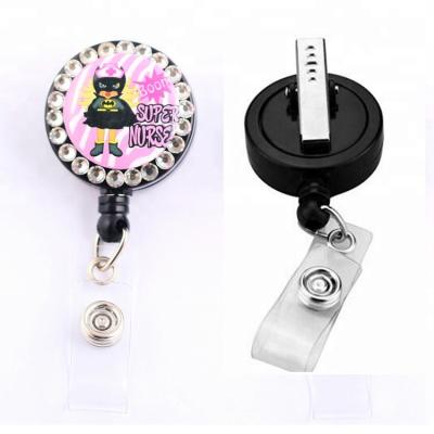 China We can OEM. retractable bling rhinestone badge reel for sale