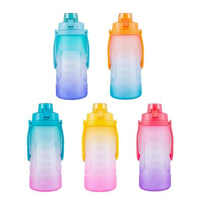 China Fashional 2000ml Large Capacity Outdoor Water Cup Stored Gradient Direct Drinking Plastic Water Bottle for sale