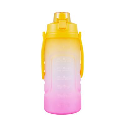 China 2000ml Large Capacity Stored Outdoor Water Cup Sports Fitness Gradient Plastic Water Bottle for sale