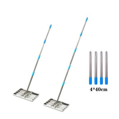 China Garden Lawn Leveling Rake with Stainless Steel Pole - Heavy Duty Ground Lawn Leveler Tool for Yard Golf for sale