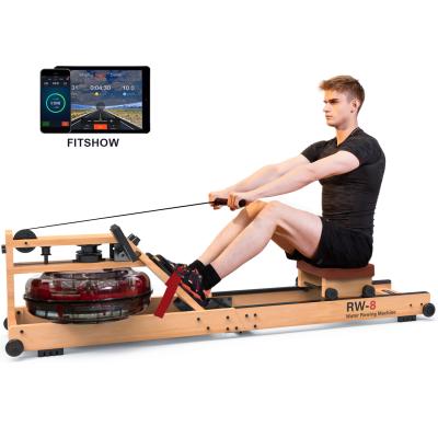 China Foldable Water Rowing Machine Snode RW08 Home Cardio Fitness Trainer Universal Wood Frame Water Resistance for sale