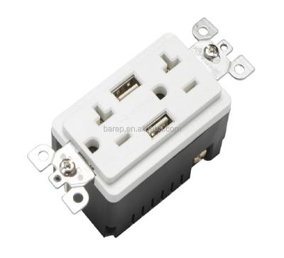 China TR-BAS20-2USB Economic Outlet Residential / General Purpose Wide USB Wall Socket for sale