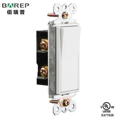 China Easy To Install BAREP USA American Standard UL Listed 125V Electric Wall Switch Socket Rocker Light Switches for sale