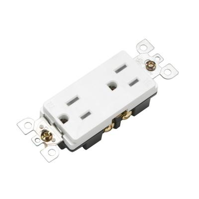 China NEMA 5-15R 15amp 125V USA Duplex Residential/General Purpose Decorator Wall Outlet Switch Outlet Electrical Outlet With Heavy Duty Tamper for sale