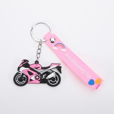 China Promotion 3d Custom Logo Factory Direct Sale  PVC Soft Rubber Key Chain Accessories Fashion  Motorcycle Key Chain For The Bag for sale