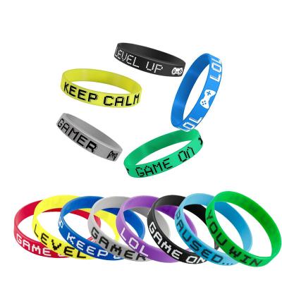 China Ecofriendly Wristband With Logo Custom Bracelet Rubber Silicone Sports Events Wristband for sale