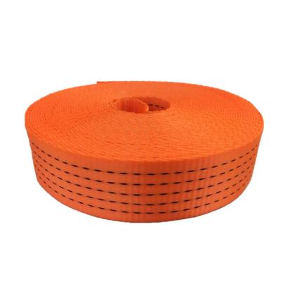 China Viable Orange 5T Color 50 Mm 2 Inch Polyester High Tenacity Strap 100% Ratchet Link ERGO Down Cargo Lashing Straps 7500KG No Hooks for sale