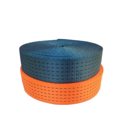 China Factory Custom 5T 3T Durable Orange Polyester 100% Flat Woven Webbing Belt Tie Down Cargo Lashing Straps In Ratchet Tie Down for sale