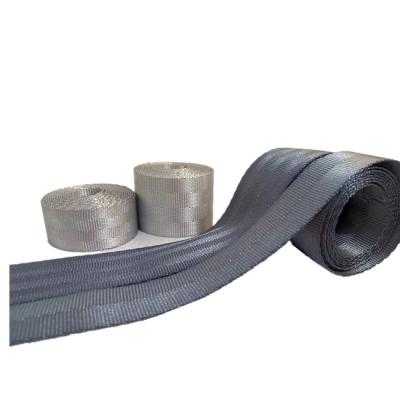 China 25mm Gray 100% Polyester High Tenacity Polyester Wholesale 38mm Polyester High Tenacity Belt Strap 25mm Airplane Car Kids Seat Safety Storage Tape for sale