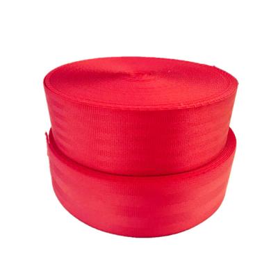 China Wholesale Polyester 48mm Red Color OEM Polyester Car Seat Belt Webbing High Tenacity High Tenacity Woven Car Safety Webbing Strap Band for sale