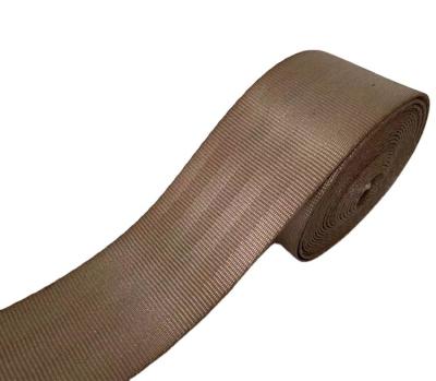 China Polyester Yarn Factory OEM Custom 47mm Tan Four Color Twill Polyester High Tenacity /Nylon Webbing Tape For Airplane Car Seat Belt for sale