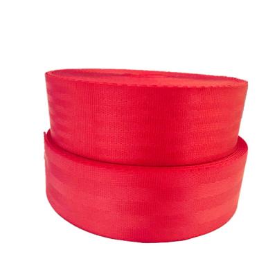 China Logo Customized High Quality 47mm OEM High Tenacity Polyester Safety Webbing Strap Red Tape For Car Seat Belt for sale