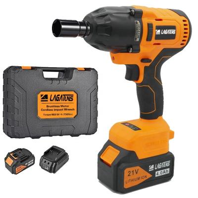 China ABS + LAGATUNS 750NM Impact Power High Torque 1/2 STEEL Heavy Duty Battery Brushless Cordless Electric Wrenches for sale