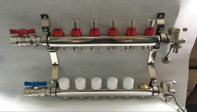 China Reliance Underfloor Heating Manifold With Italy Long  Flow Meter for sale