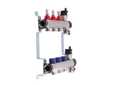 China Manual Tempertyre Control Radiant Floor Heating Manifold Short Flow Meter for sale