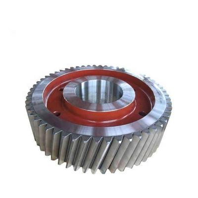 China Factory OEM Large Diameter ZG35SiMn Forged Steel Double Spur Gear For Cement Mill for sale