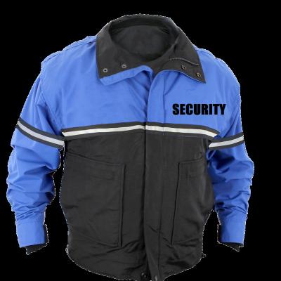 China Custom logo Two Tone Class 3 black official men 3 in 1 hi vis waterproof windbreaker jacket winter security guard uniform for sale