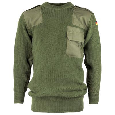 China Customize 100% Acrylic Fine Knitted Crew Neck Germany work pullover armys green mens militarys sweaters for sale