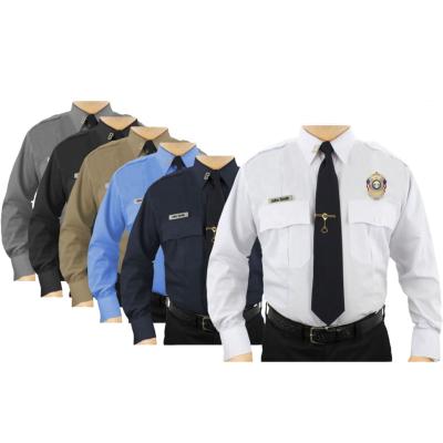 China Customize design men outdoor long sleeve blue class A shirt private security guard uniforms for sale