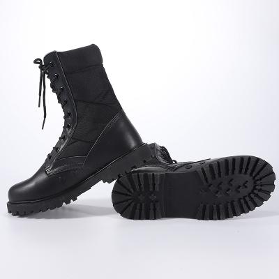 China Factory Direct Wholesale Price Tactical Boots Rubber Sole OEM Classy Leather Upper Black Boots for sale