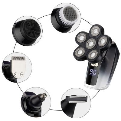 China Hot Selling Popular Multifunctional Rechargeable Six Blade Shaving Machine Men In 1 Electric Shaver For Men With Six Main Blades for sale