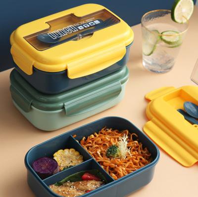 China Best Selling Microwavable Bpa Bento European New Design Free Ins School Kids Injection Amazon Stocked Lunch Box With Fork And Spoon for sale