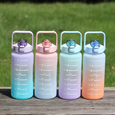 China New Design 2L CIA Gradient Color BPA FREE Vintage Plastic Gym 2L Gymnasium Best Selling Stocked Sports Portable Water Cup Bottle for sale