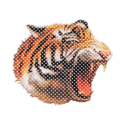 China Sustainable Accepted custom Washable 3D tiger silicone brand heat transfer printing garment label for clothing for sale