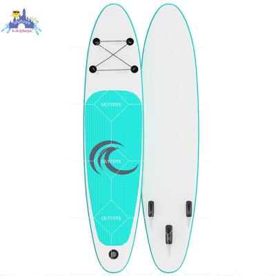 China lilytoys stand surfing surfboard green color paddle board wholesale price with 300*80*15cm/customized accessory for sale