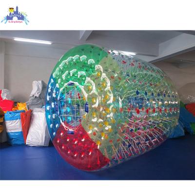 China lilytoys inflatable water toys for swimming pool hot sale colorful water roller ball for kids adult L=2.2 to 2.8m/customized for sale