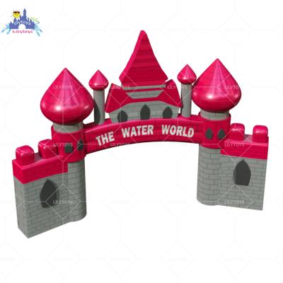 China 0.55mm Plato PVC tarpaulin ready to ship beautiful cheap inflatable entrance arch gate for water park gate for sale