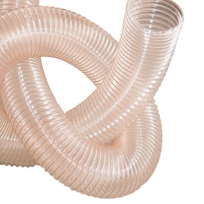 China Cutting Rubber Dust Collector Suction Hose Polyurethane Flexible Steel Wire Shrinkable TPU Hose for sale