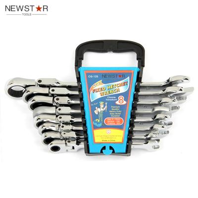 China 8pcs Portable Flexible Ratchet Combination Wrenches Set Wrenches Set for sale