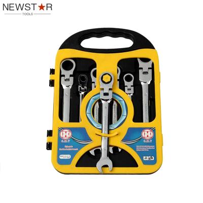 China Wholesale Flexible Portable Factory Tool Kit 7pcs Head CRV Combination Ratchet Wrench Set for sale