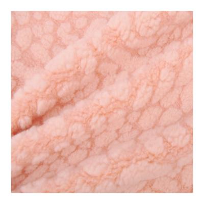 China Factory Wholesale Lowest Price Organic Polyester 100% Soft Sherpa Fleece Faux Fur Plush Fabric In Knitted Fabric for sale