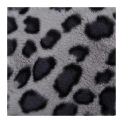 China Organic Super Soft Faux Fur Leopard Print Shag Rug Faux Fur Fabric Leopard Half Denim Fabric Denim Sold By The Yard for sale