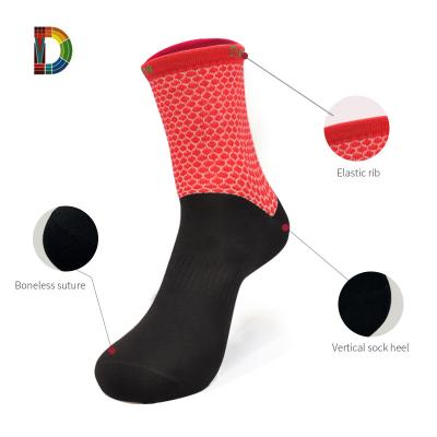 China Custom QUICK DRY Casual Jacquard Knitted Letter Crew Socks Mens Designer Cotton Brands Funny Sports Socks Wholesale for sale