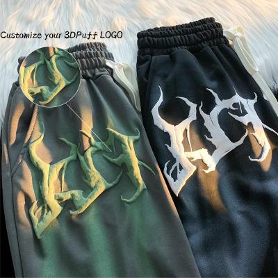 China Breathable Casual Joggers Homme Pantalones Cortos Hip Hop 3D Screen Foam Breath Print Shorts Custom Logo 3d Breath Print Shorts for sale