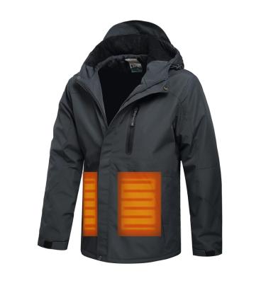 China Lightweight QUICK DRY USB Heated Jacket With 3 Levels Hood CoatHeated Electrics Heating Adjustable Waist Thermal Detachable Jacket for sale