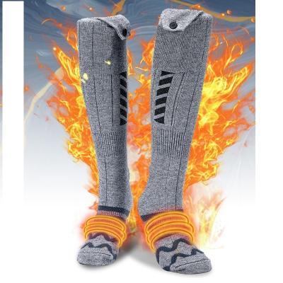 China 2022 New USB Heating Breathable Warm Filling Socks for Men and Women Flame Removable and Washable Cotton Heating Socks for sale